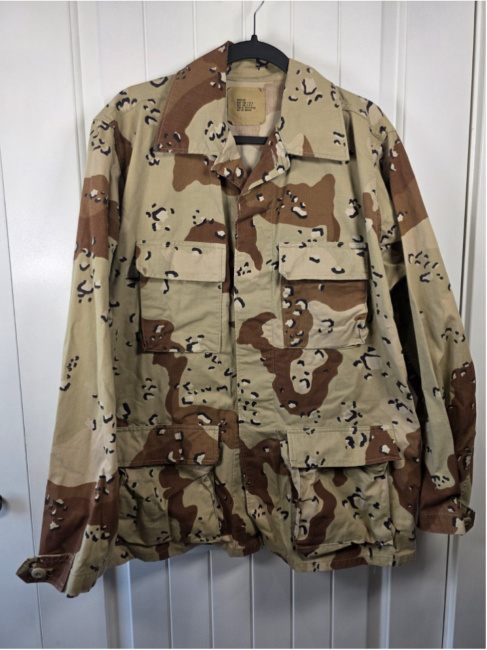 Vintage 1990 US Army DBDU Chocolate Chip Desert Camo Coat Sz M Long Gulf War